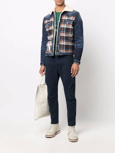 DSQUARED2 plaid-panelled denim jacket outlook