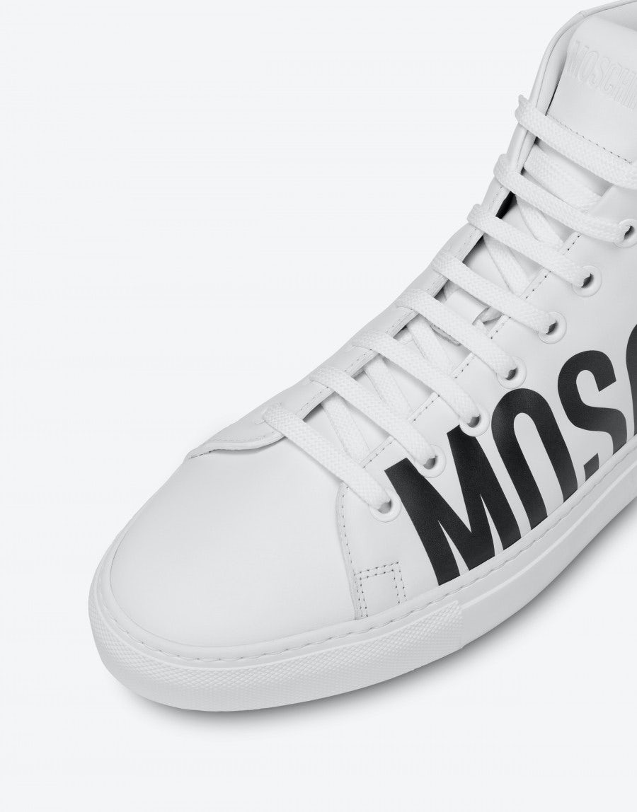 LEATHER HIGH SNEAKERS WITH LOGO - 4