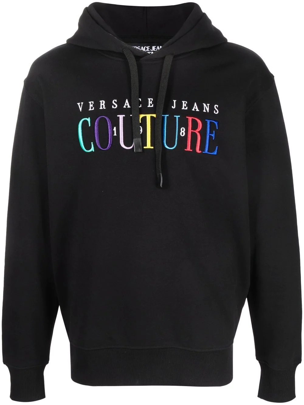 embroidered-logo cotton hoodie - 1