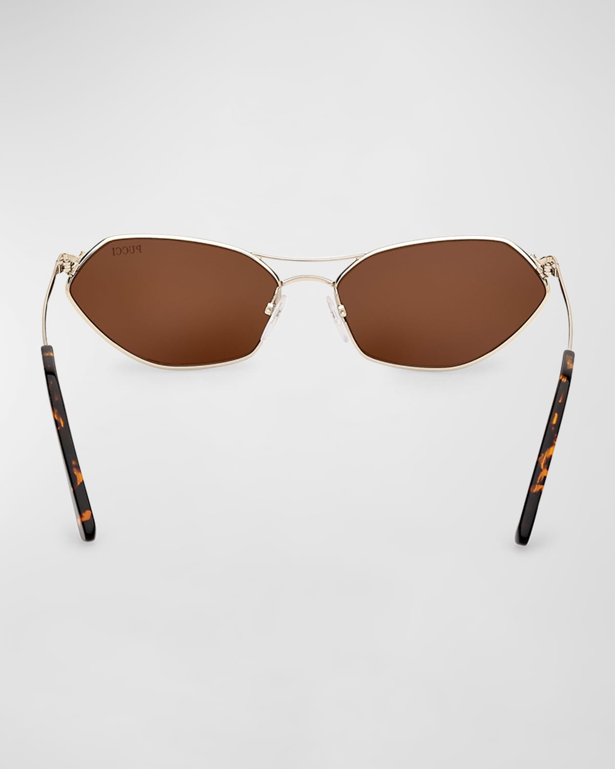 Geometric Metal & Acetate Rectangle Sunglasses - 5