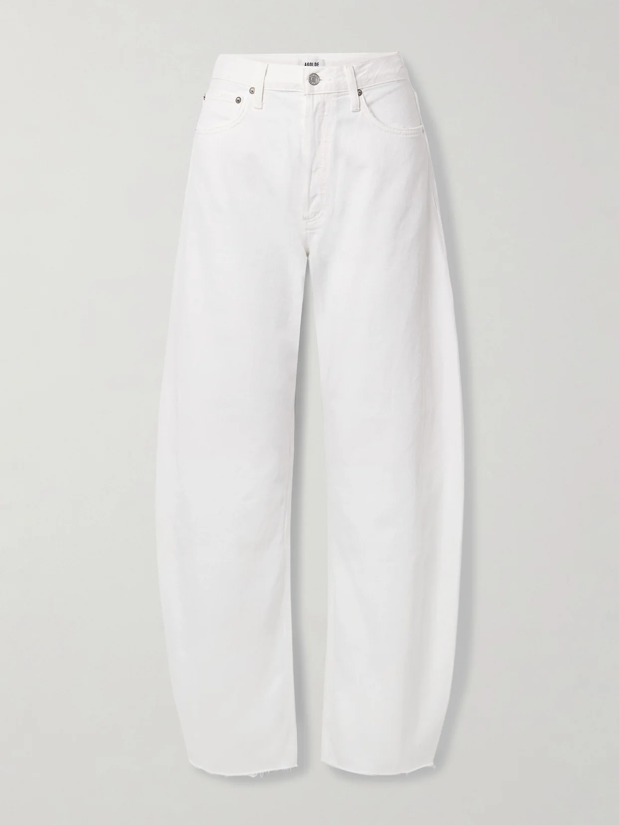 Luna Frayed High-rise Barrel-leg Jeans - 1