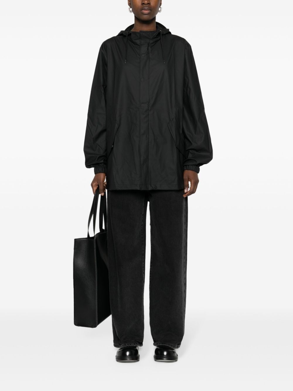 Fishtail drawstring-hood coated parka - 3