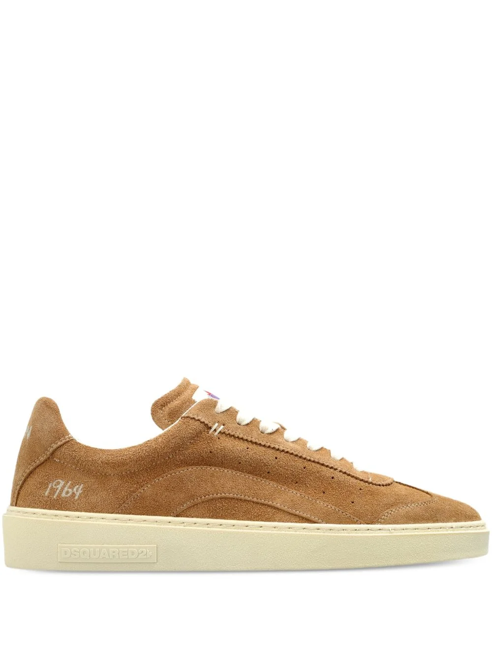 calf suede lace-up trainers - 1