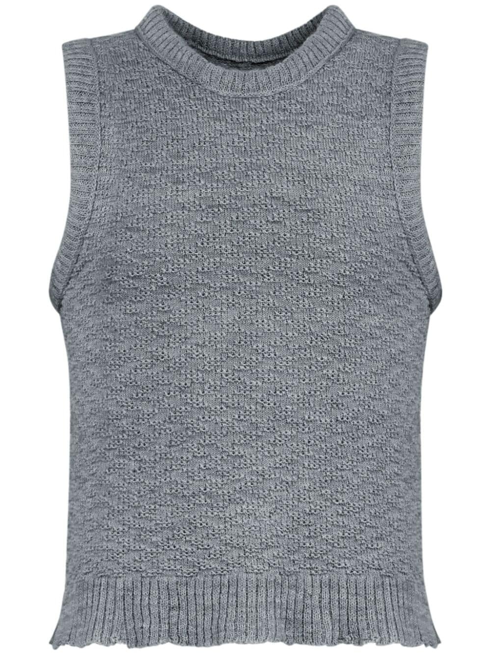 screw-neck knitted tank top - 1