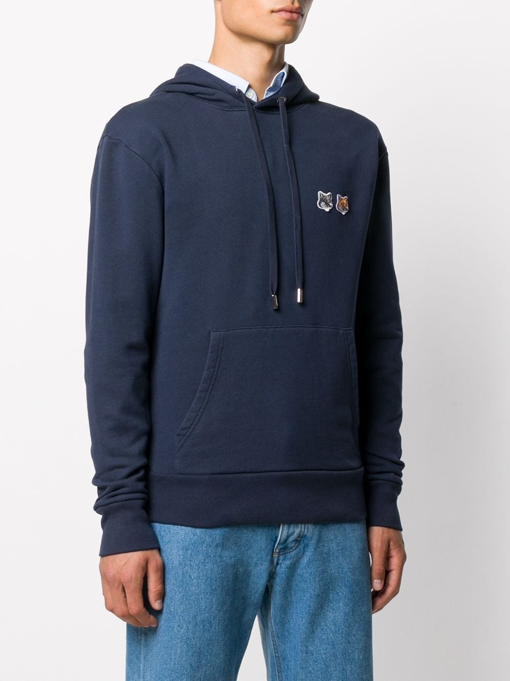 embroidered logo cotton hoodie - 4