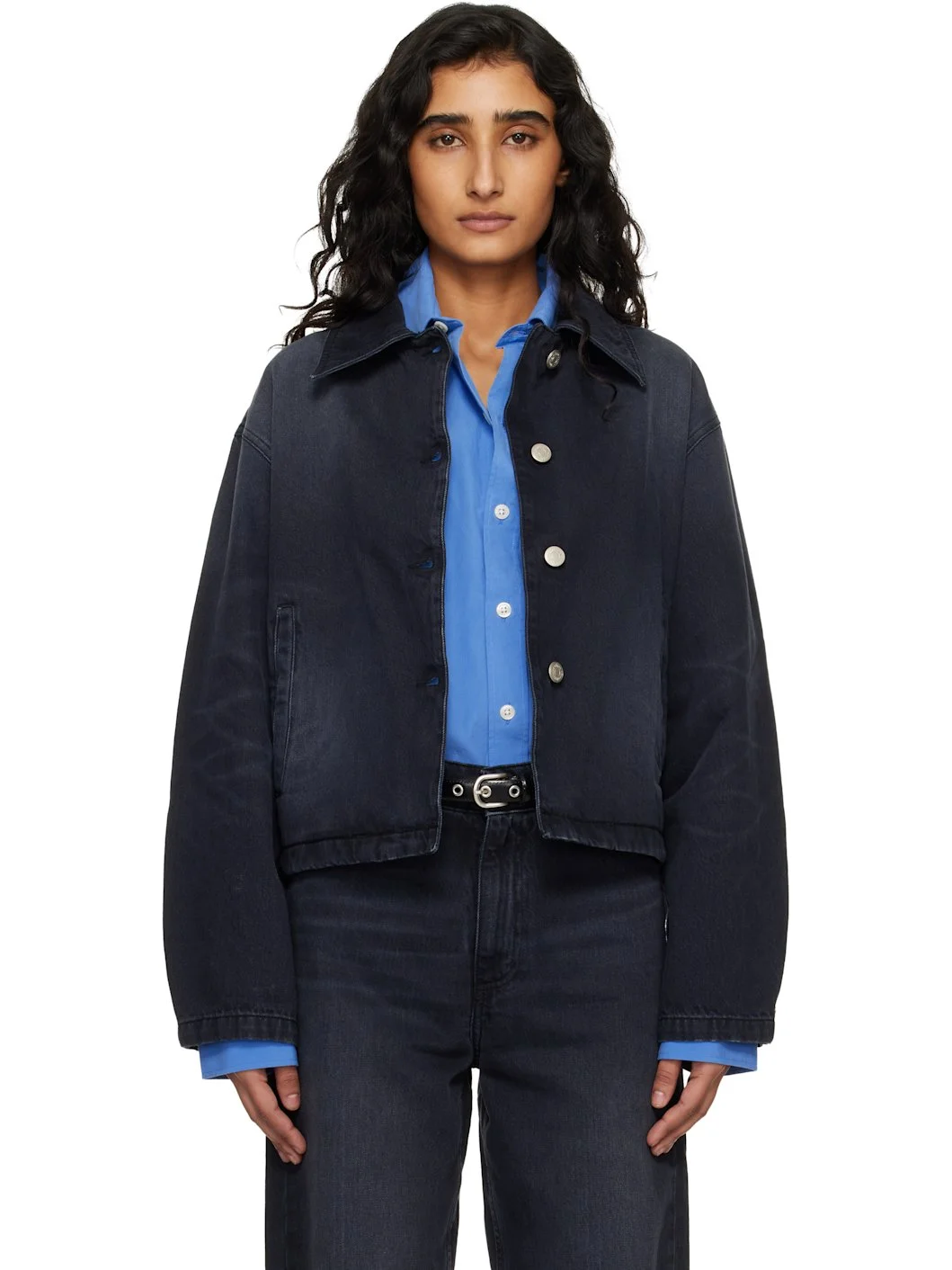 Black Decorator Denim Jacket - 1