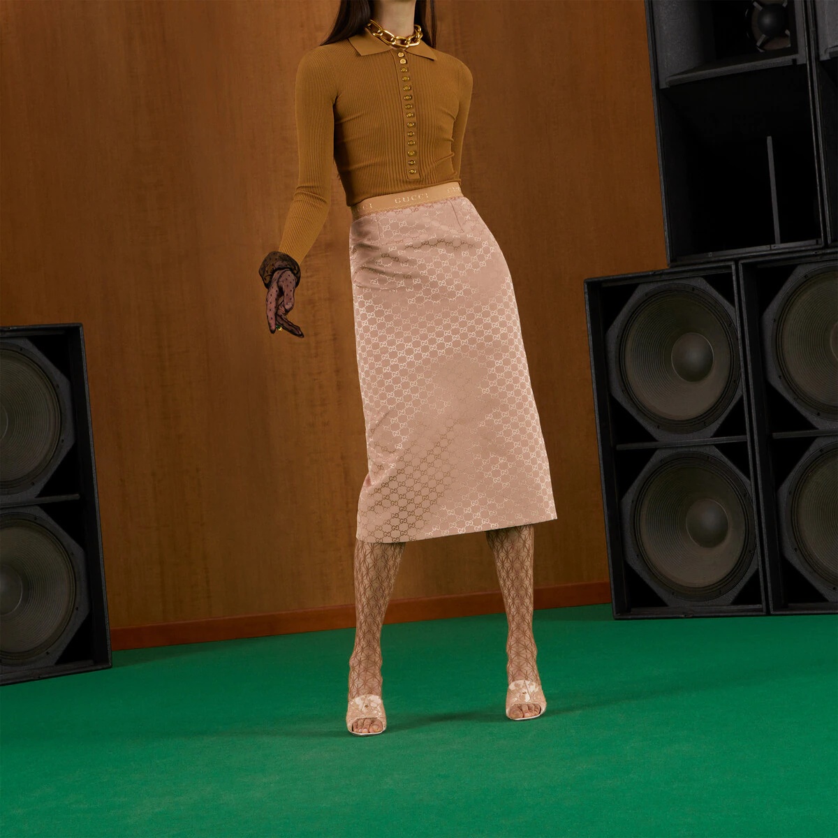 Light GG canvas midi-skirt - 6