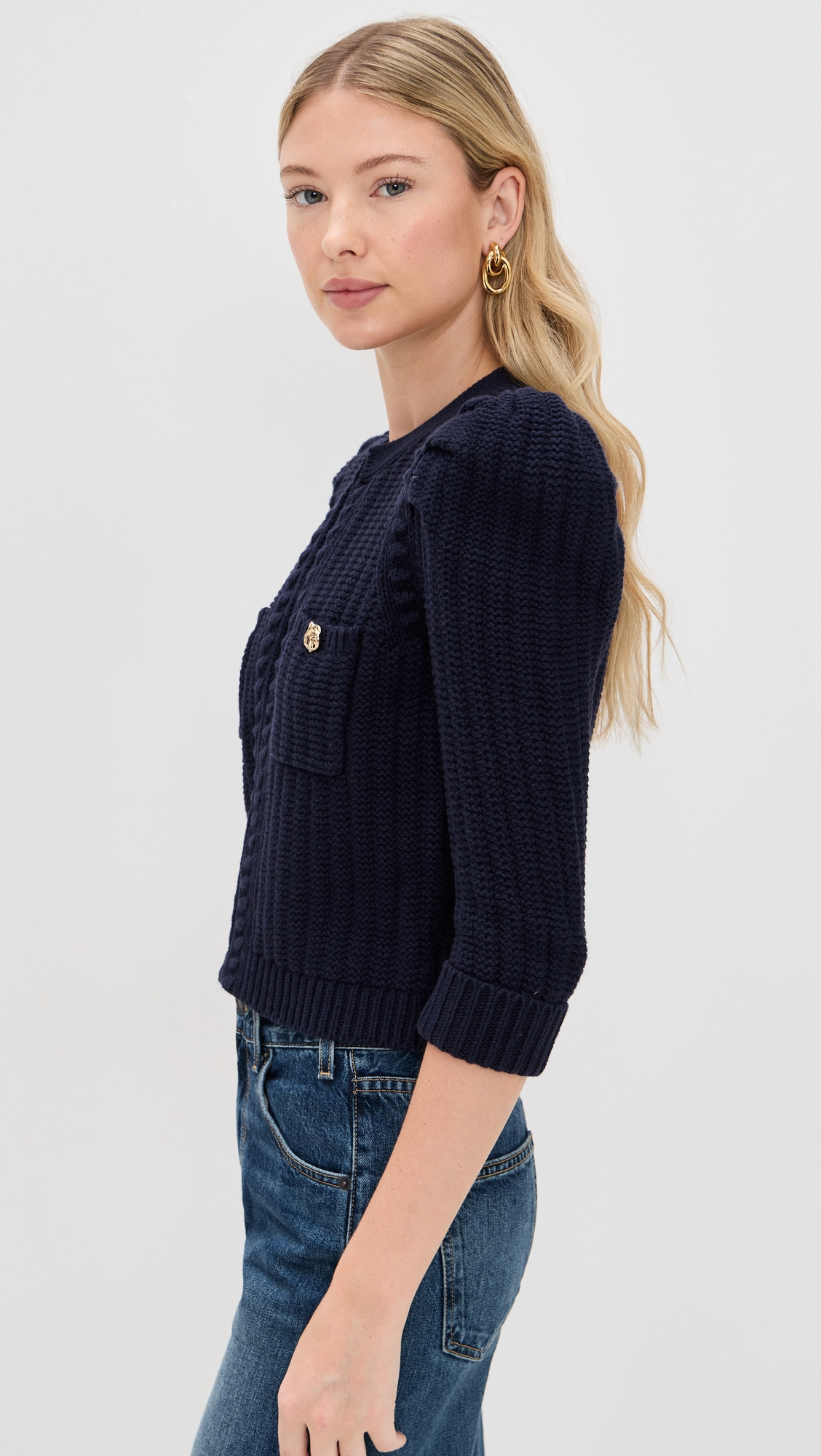 Delilah Crop Textured Cardigan - 3