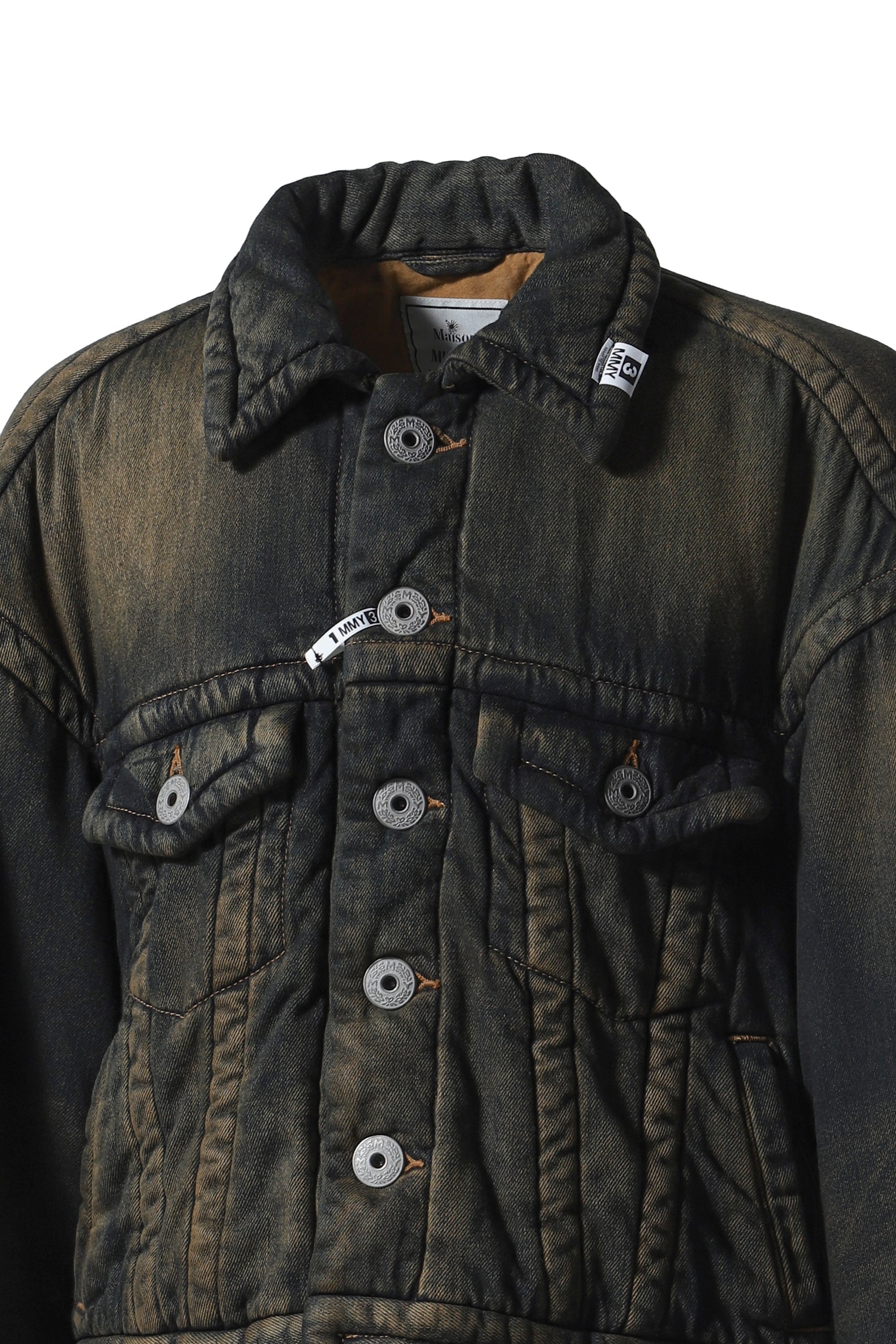 t*9様 【極美品】MIDAS 3D蛇腹 コーティングデニム M Y2K アーカ ミハラヤスヒロPUFFER DENIM BLOUSON / INDIGO 36 【公式通販】