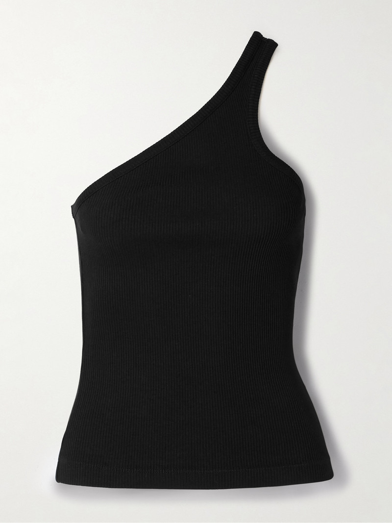 Verica one-shoulder ribbed-knit 탱크 검정 1