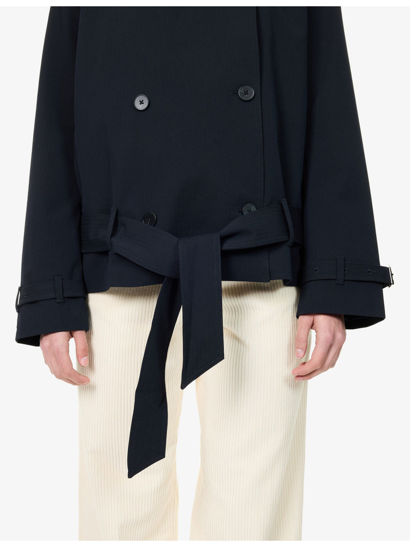 Sabianca Cropped Woven Trench Jacket 8