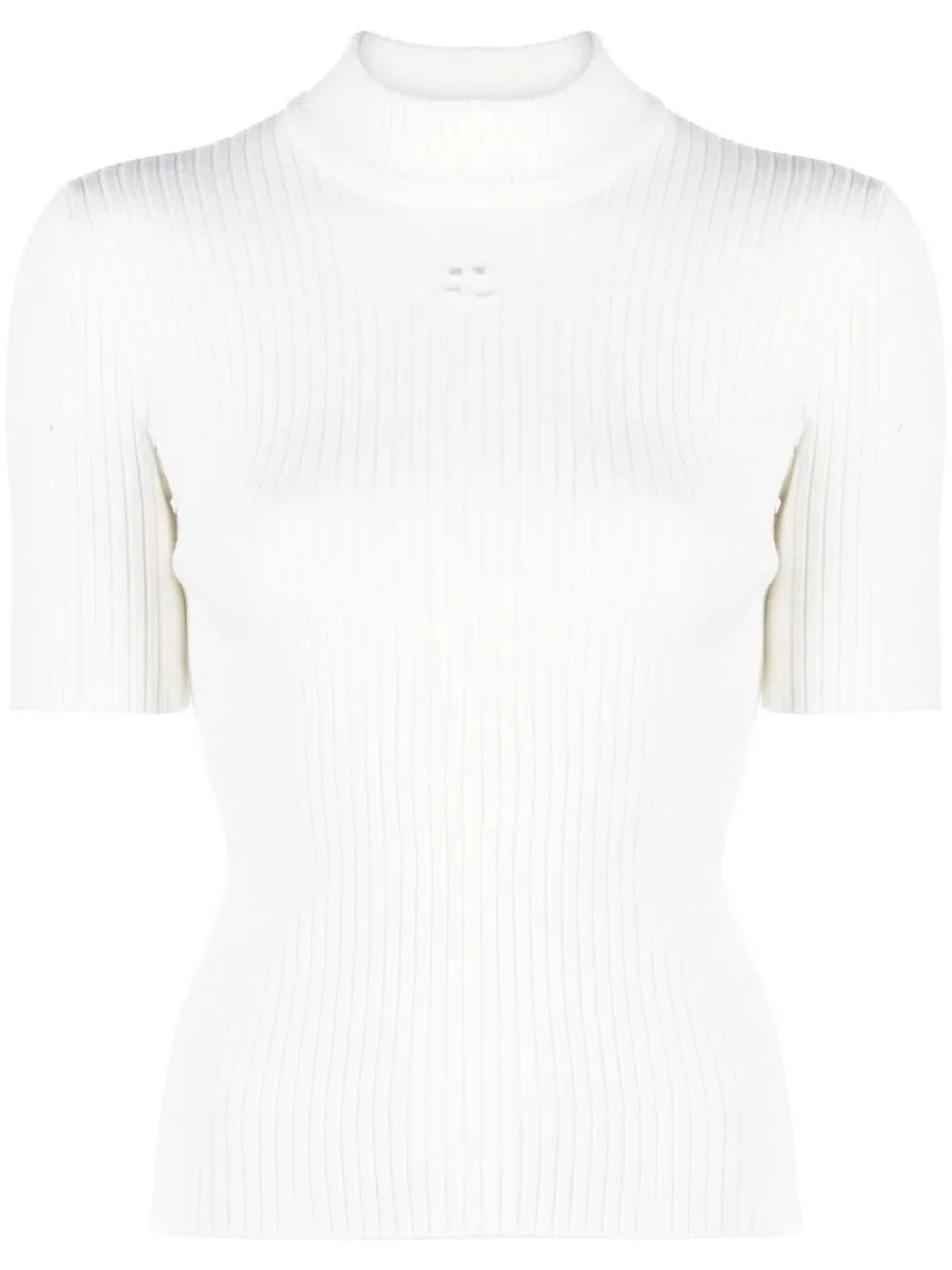 REEDITION SHORT SLEEVE RIBBED KNIT TOP - 1