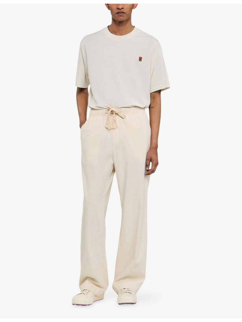 Sandro Drawstring-Waist Wide-Leg Cotton Trousers outlook