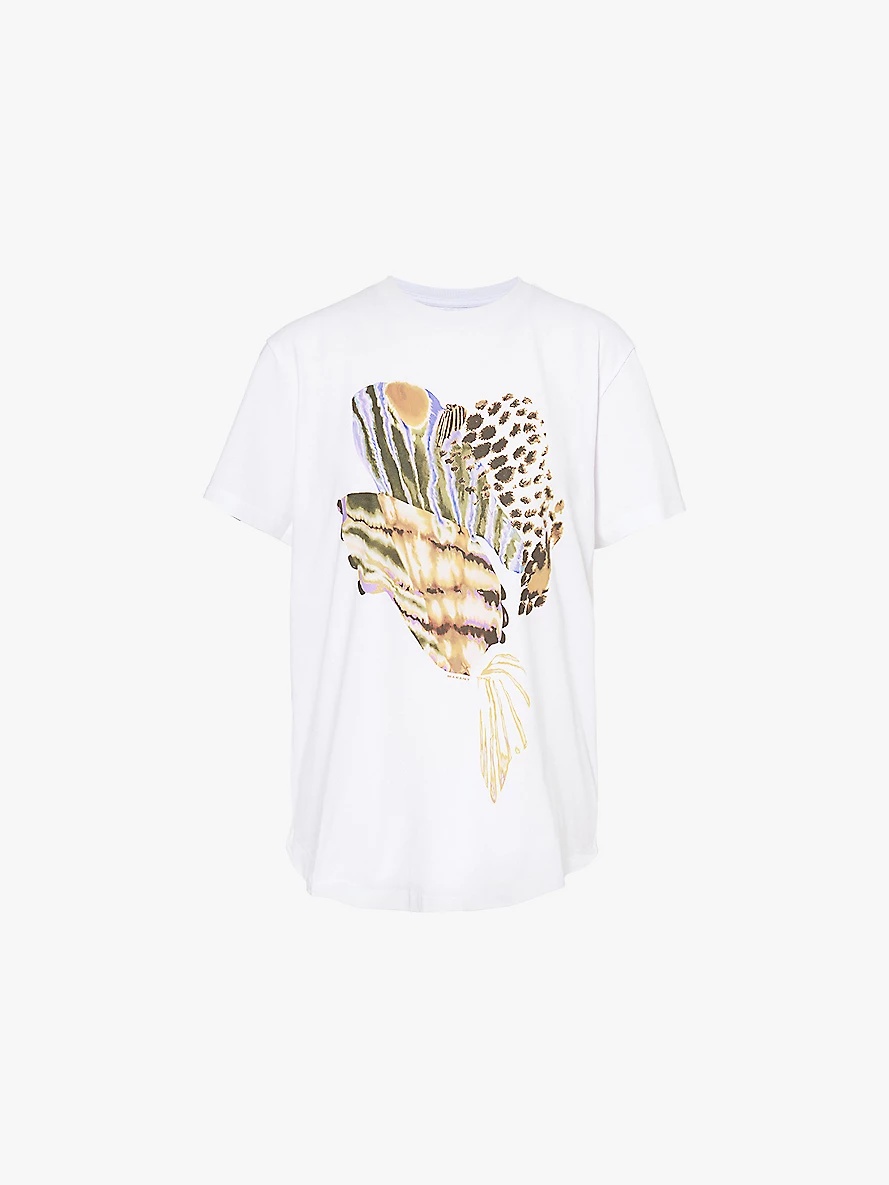 Edwige graphic-print short-sleeve cotton-jersey T-shirt - 1