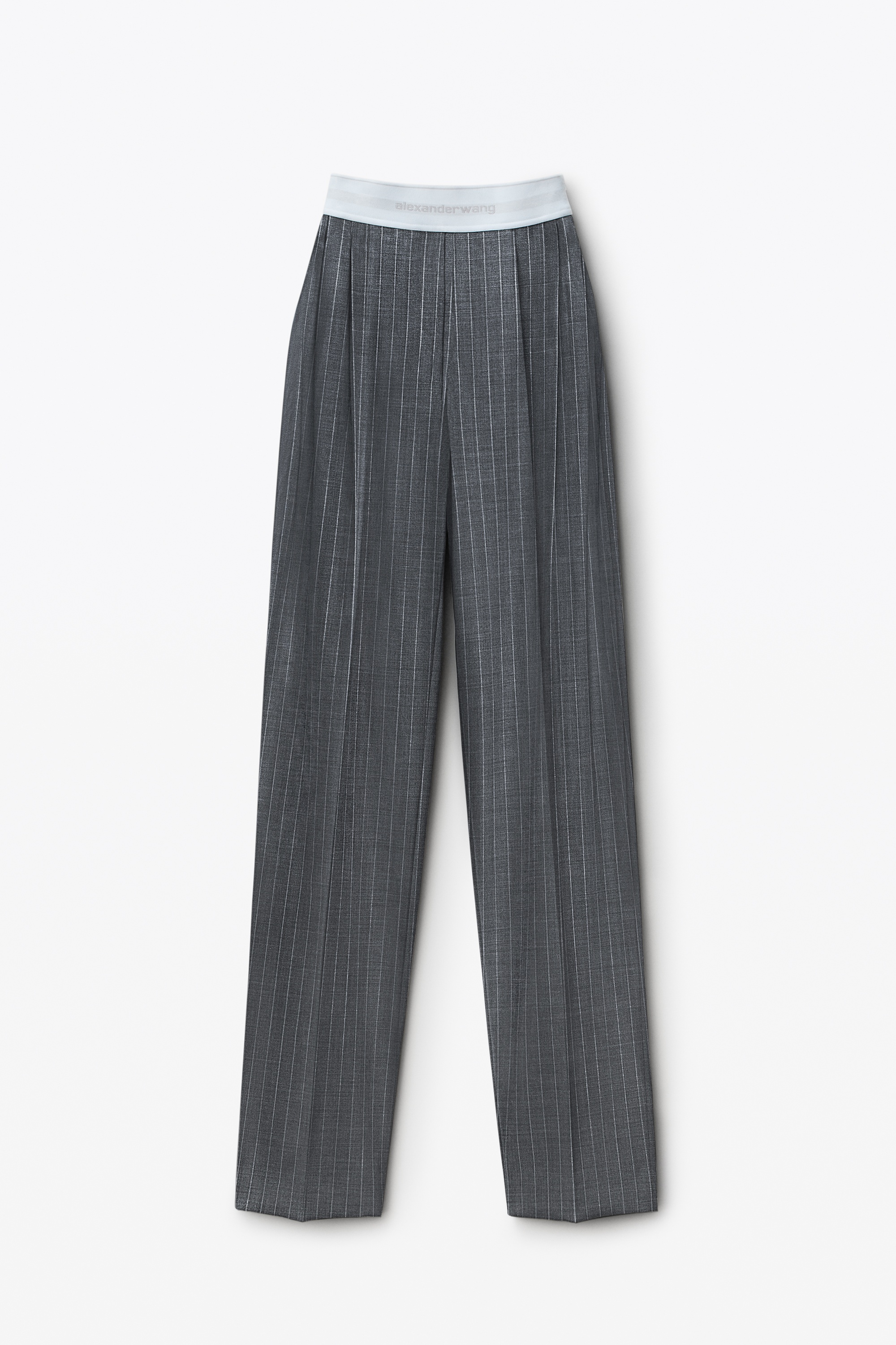 High-Waisted Pleat Pant with Logo Elastic - 1