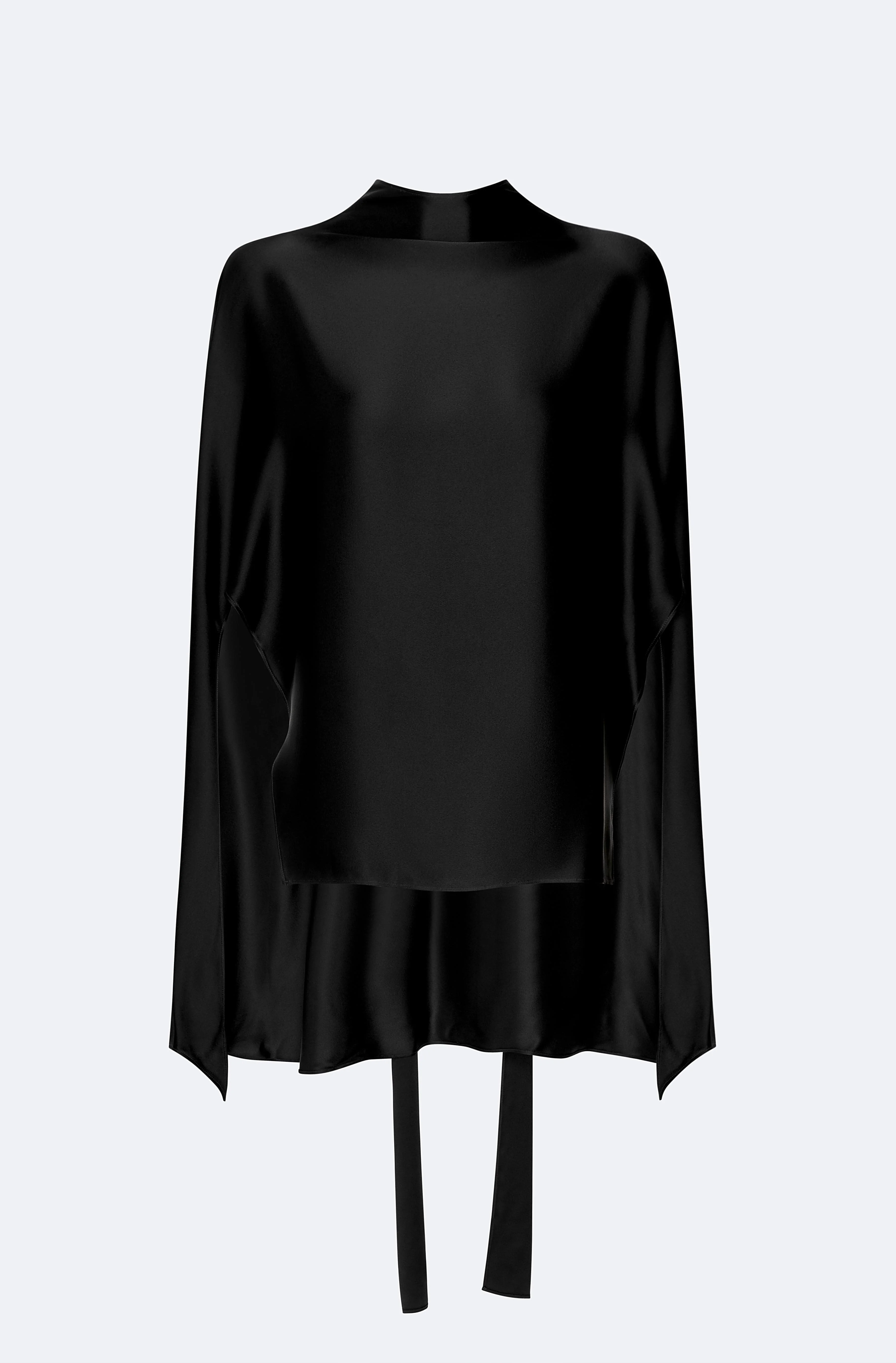 Satin Scarf Cape Top - 1