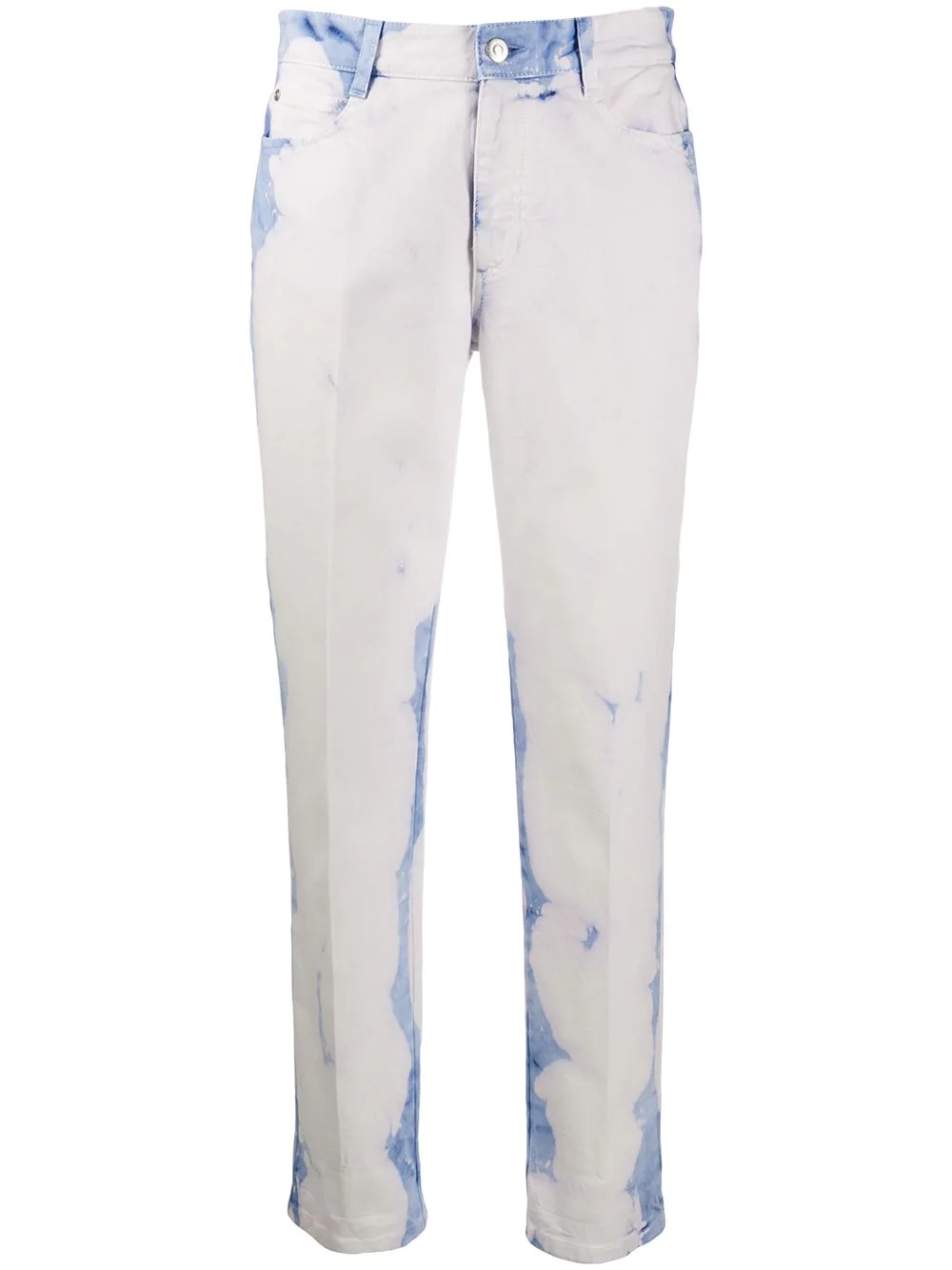 acid wash straight-leg jeans - 1