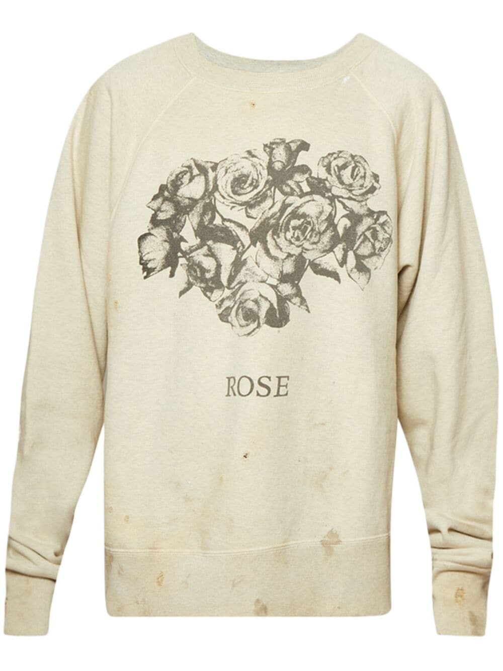 Rose-print crew-neck sweatshirt - 1