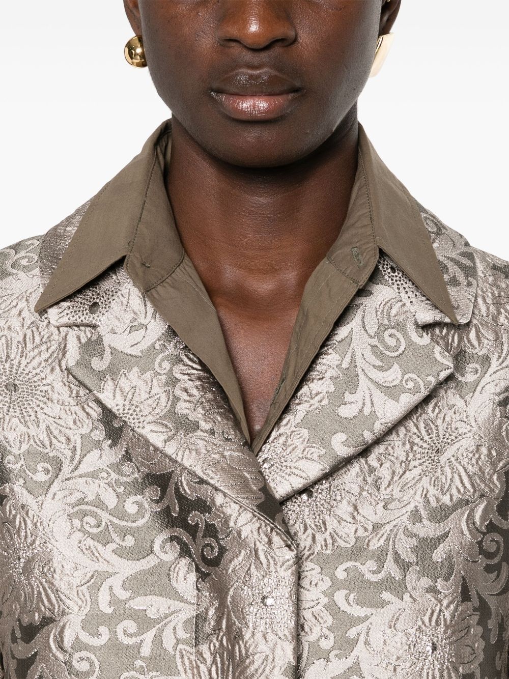 Effige floral-jacquard coat - 5