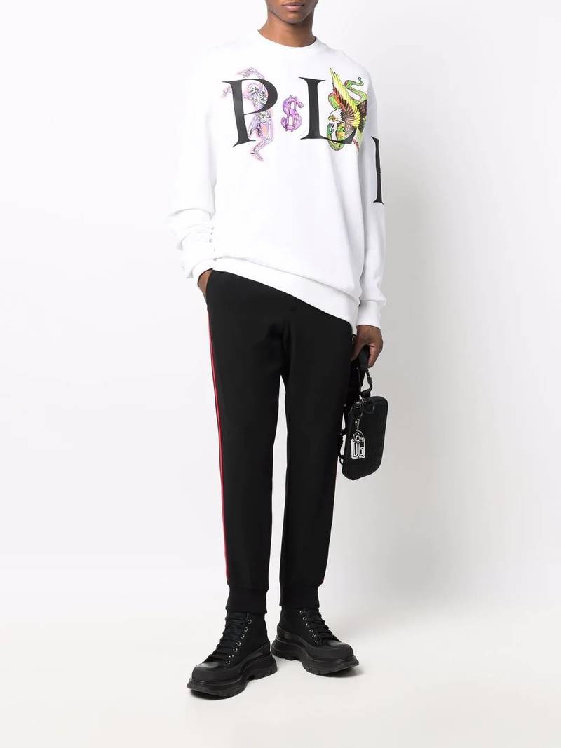 PHILIPP PLEIN graphic-print cotton sweatshirt outlook