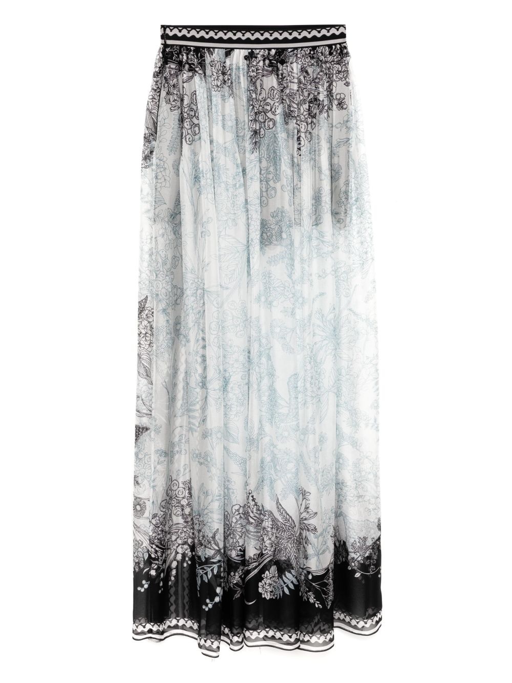 printed chiffon long skirt - 2