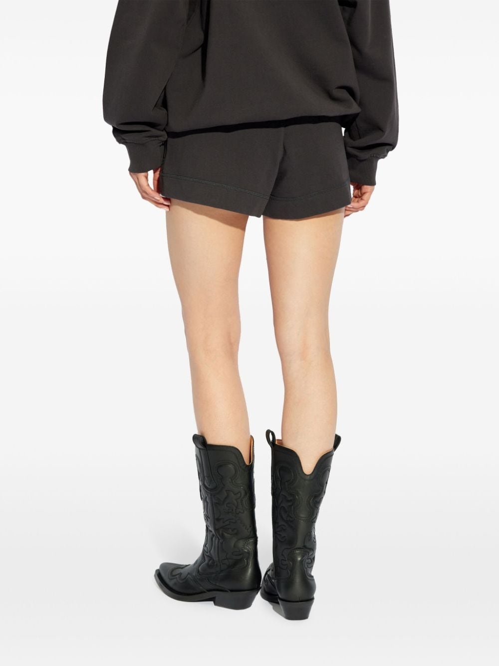 logo-embroidered organic cotton track shorts - 4