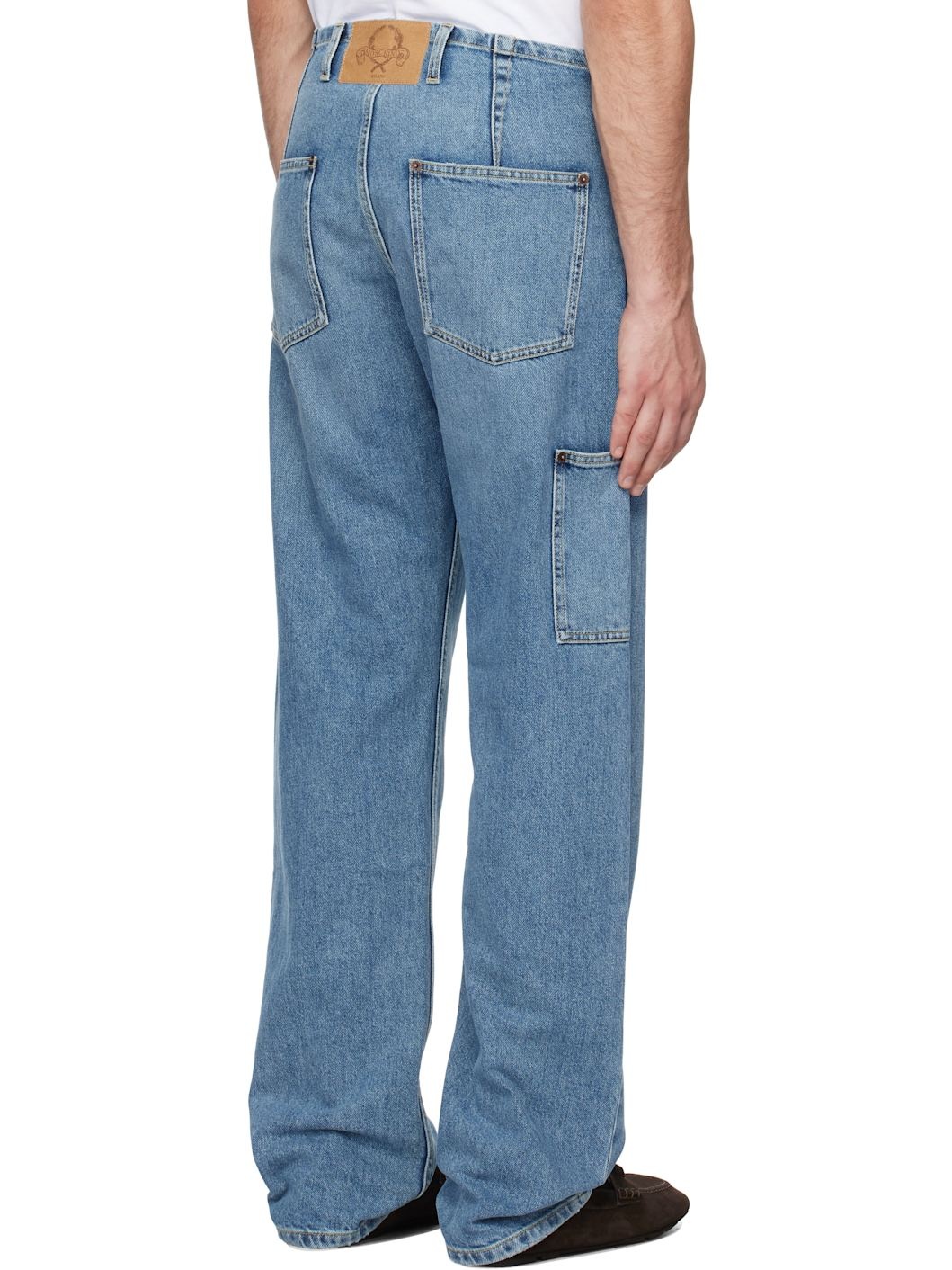Blue Laurel Crown Emblem Jeans - 3