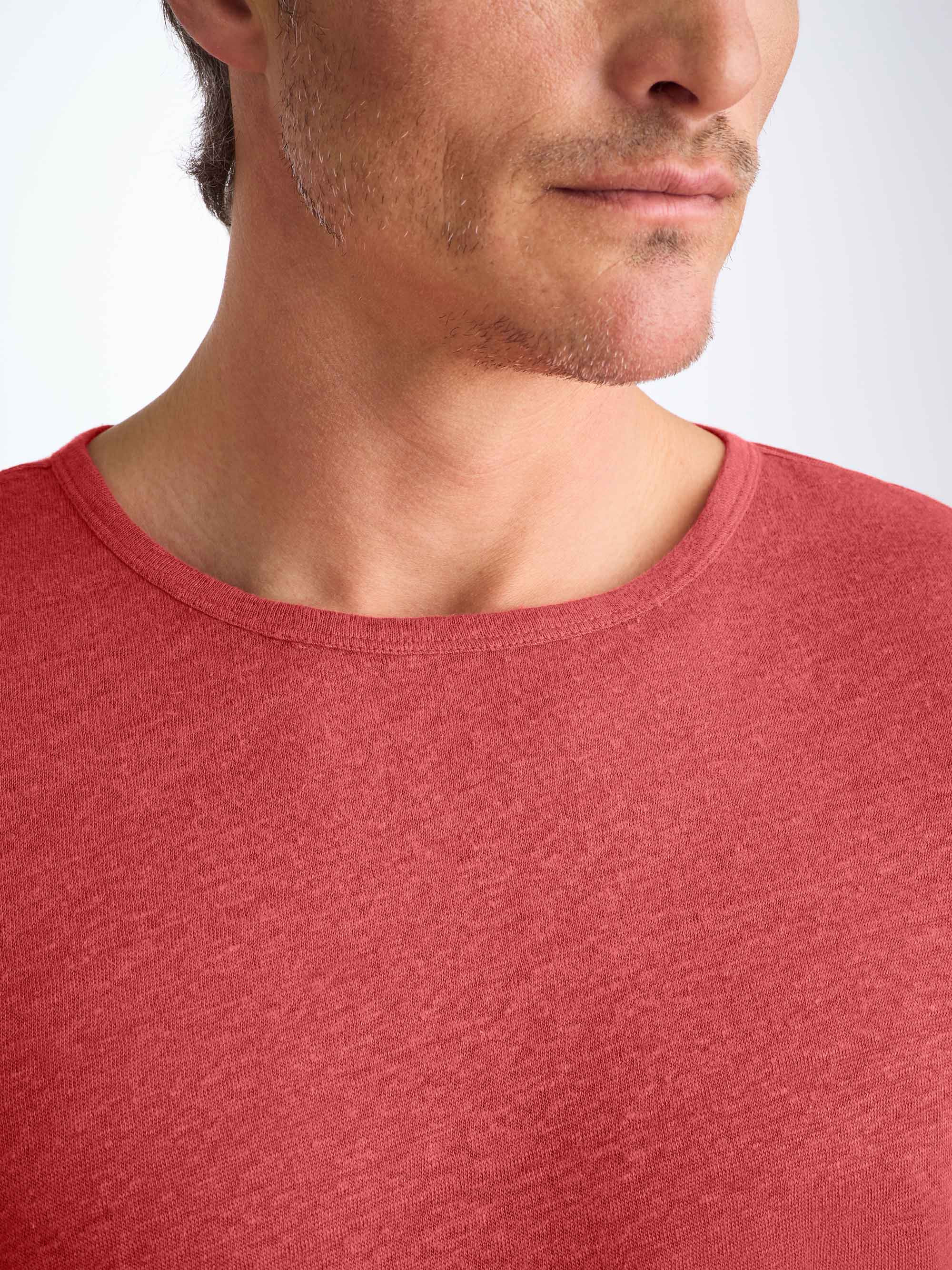 Men's T-Shirt Jordan Linen Soft Red - 5