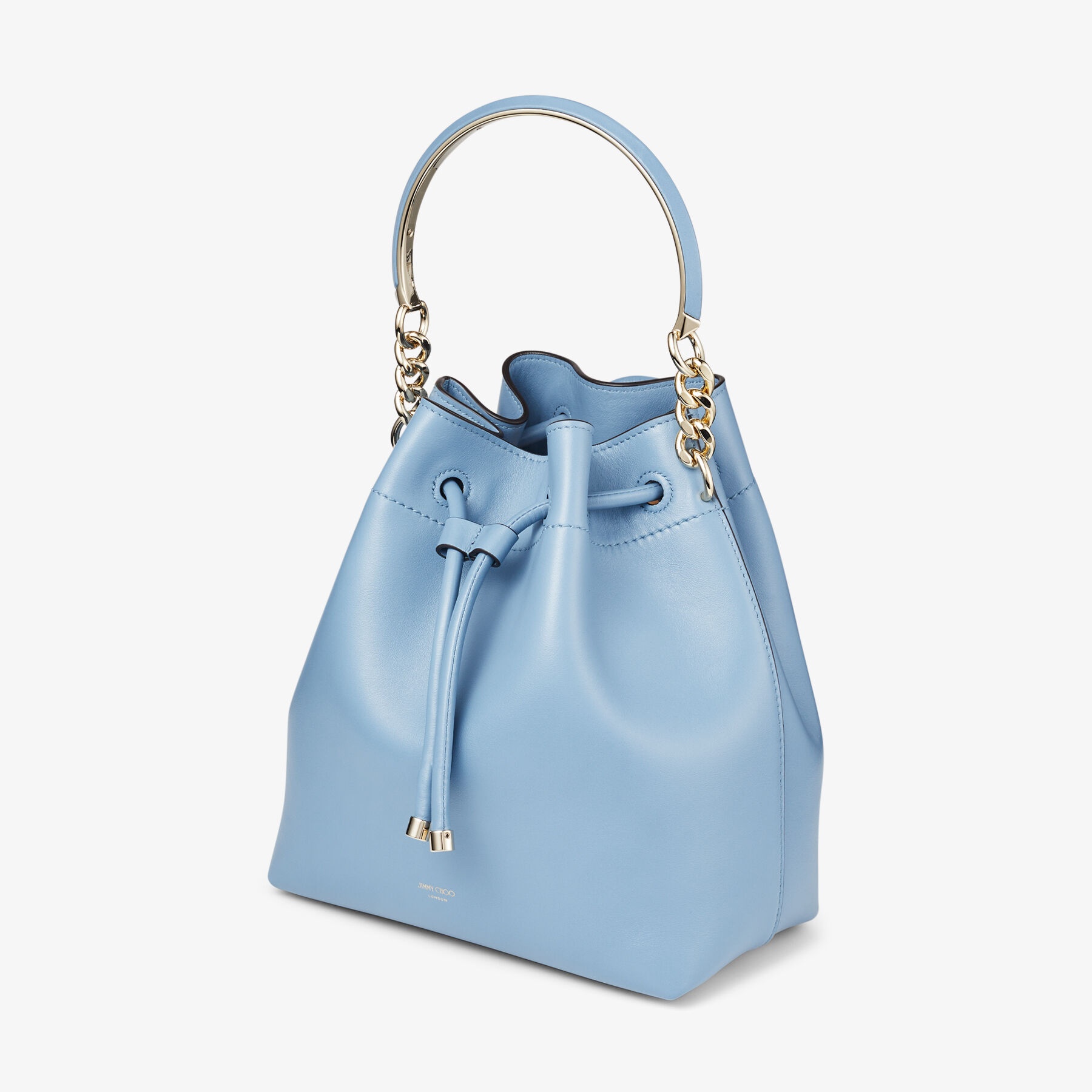 Bon Bon Bucket
Smoky Blue Soft Shiny Smooth Calf Leather Bucket Bag - 5