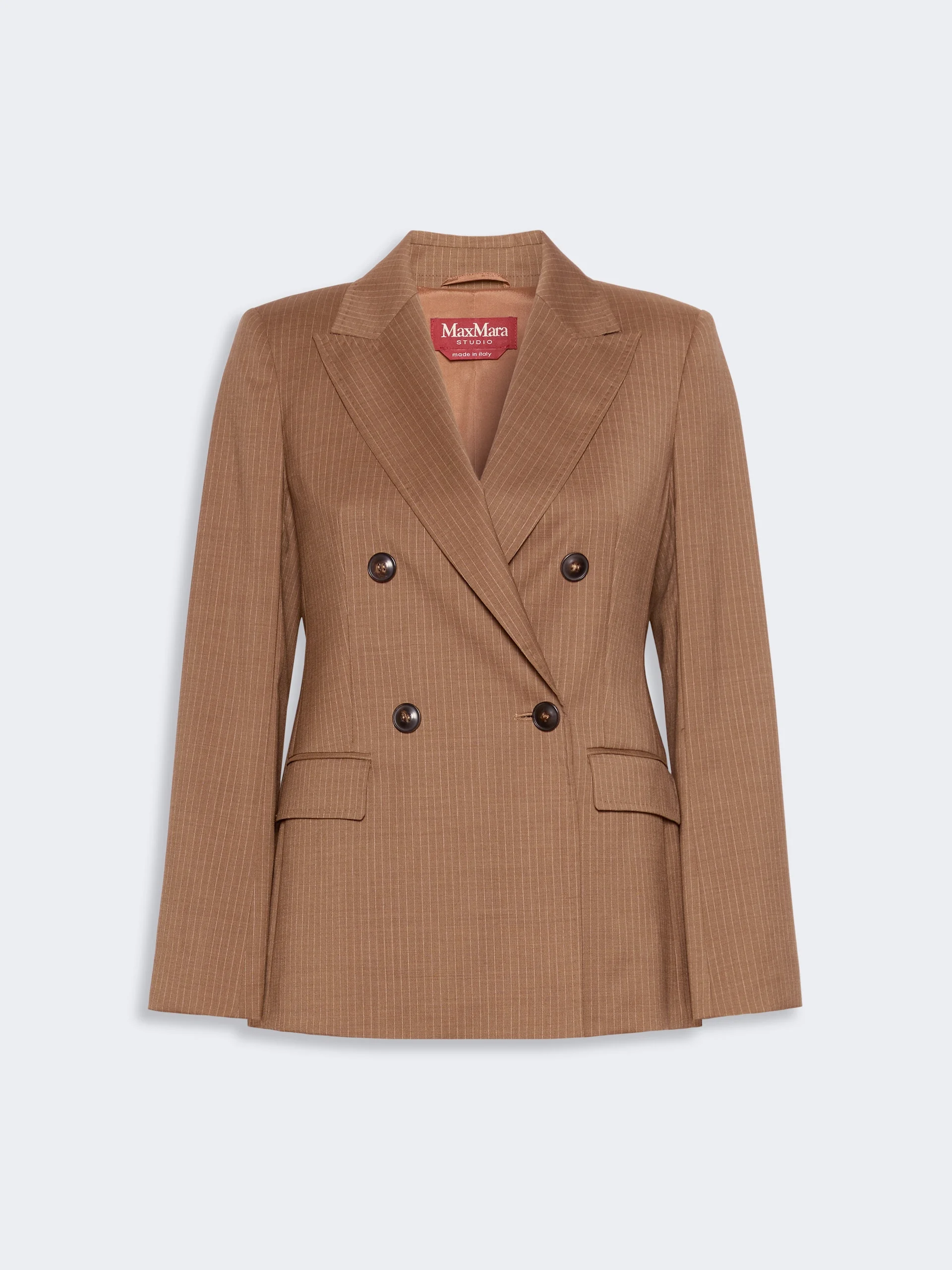 UMICO Plain-weave wool double-breasted jacket - CAMEL - 1