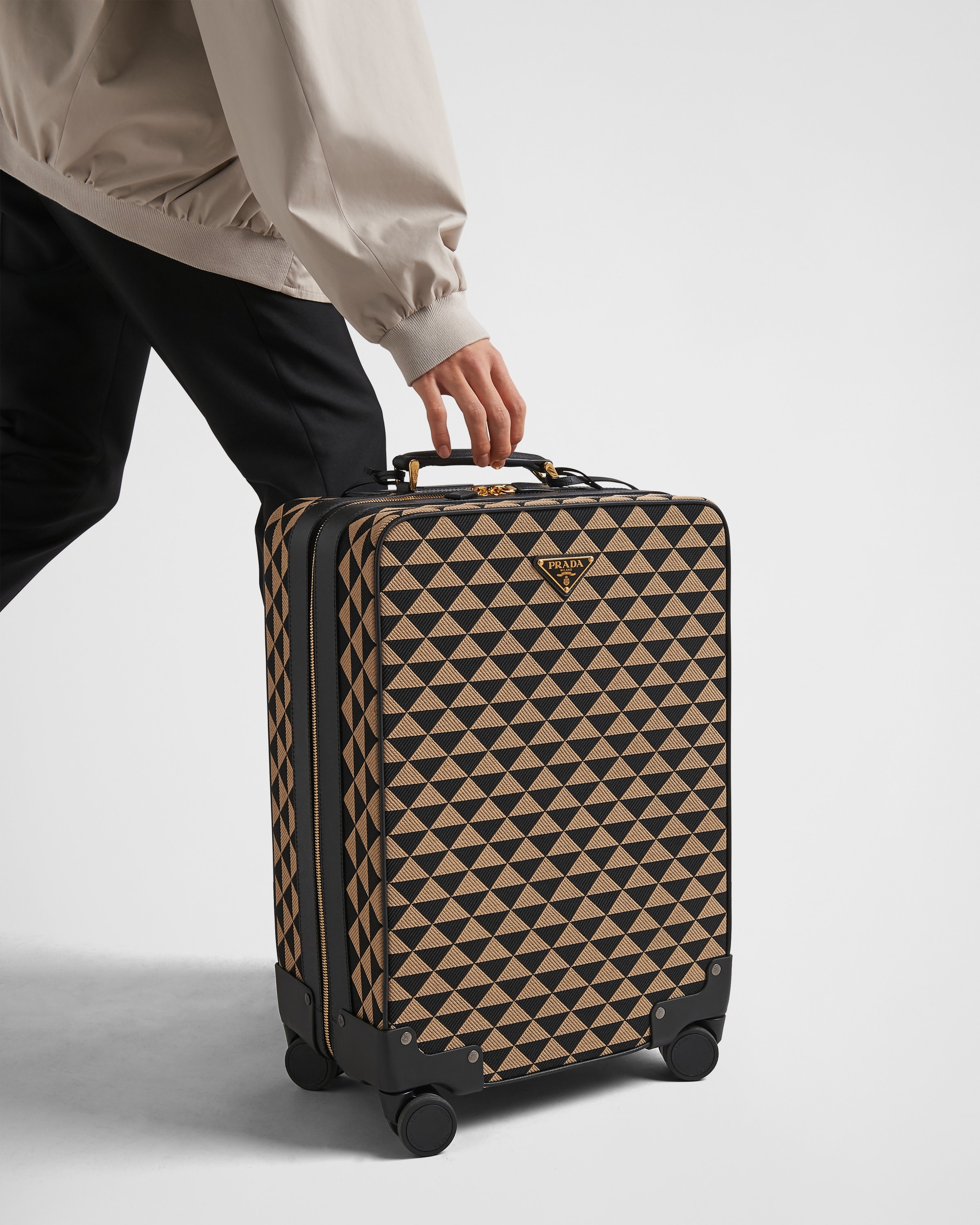 Prada Symbole embroidered fabric trolley - 8