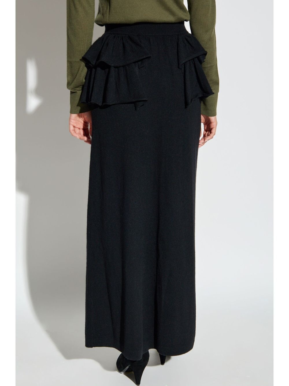 layered cashmere maxi skirt - 4