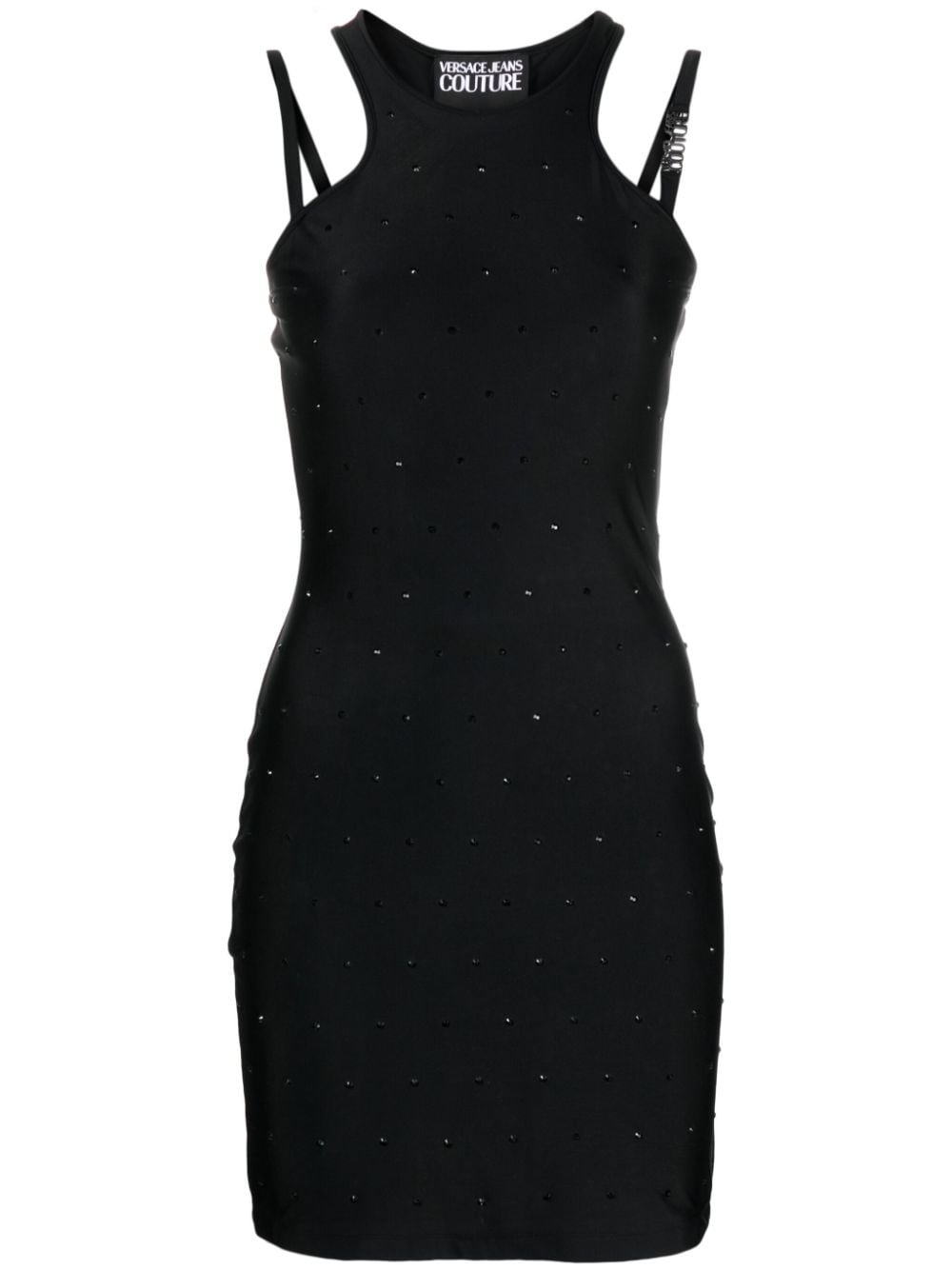 crystal-embellished mini dress - 1