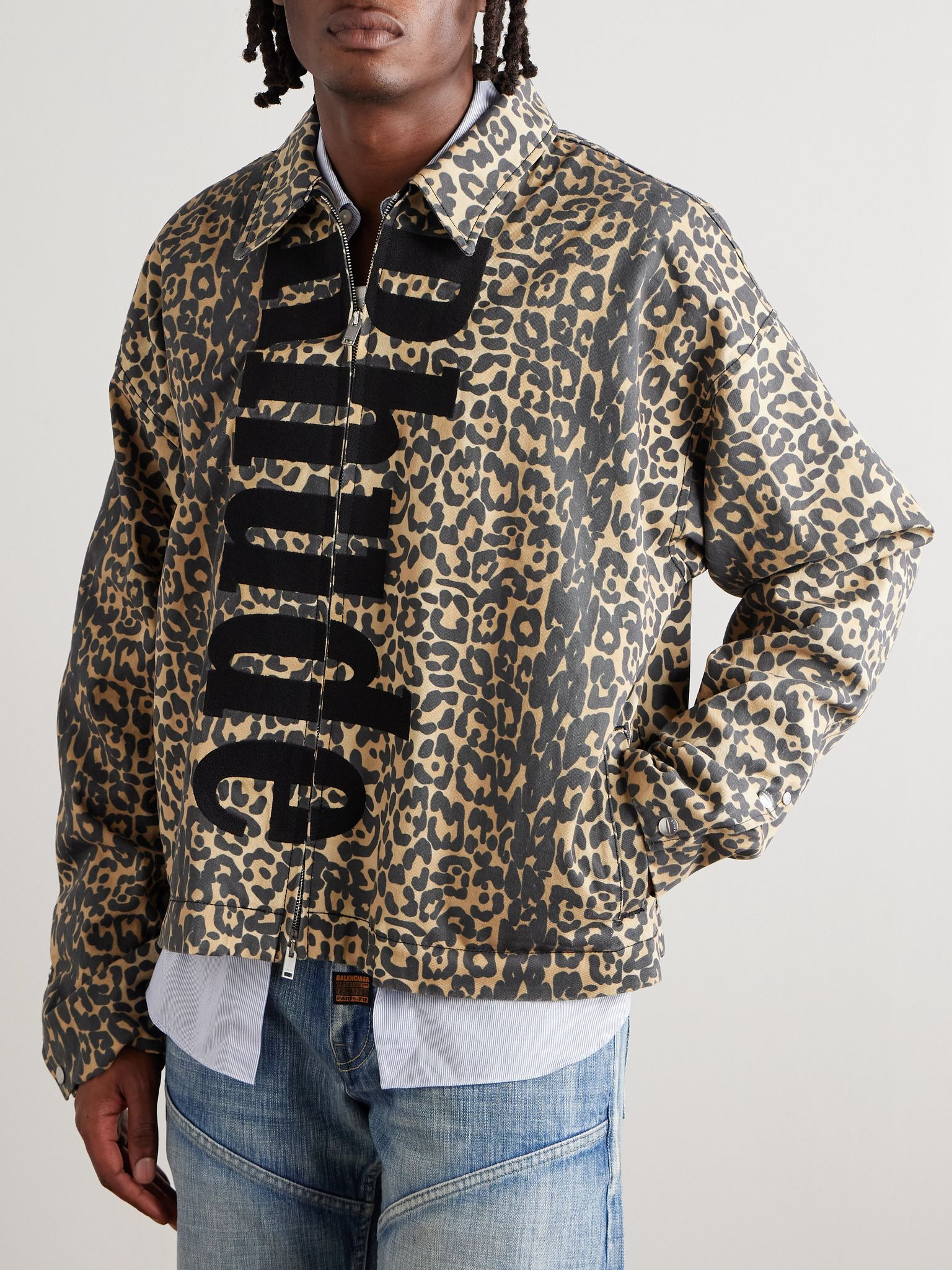 Logo-Appliquéd Leopard-Print Cotton-Twill Bomber Jacket Leopard print - 3