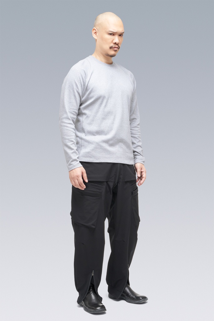 S27-PR Cotton Rib Longsleeve Shirt Gray Melange - 28