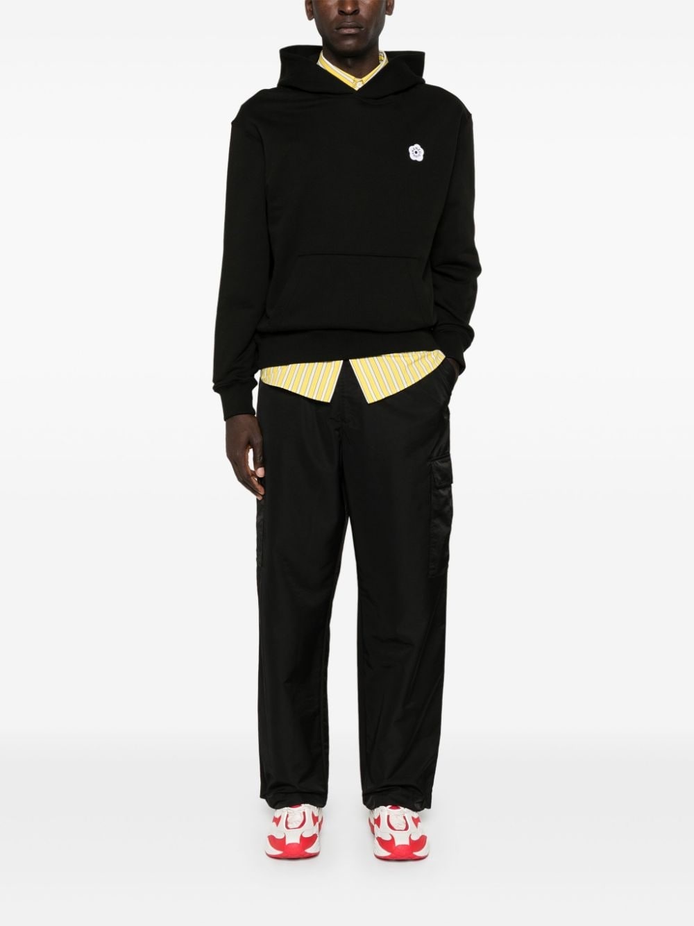 Boke Flower-patch cotton hoodie - 2