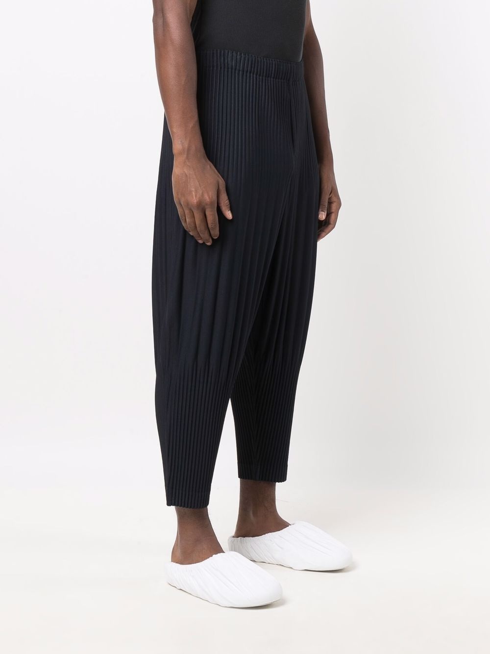 pleated drop-crotch trousers - 3