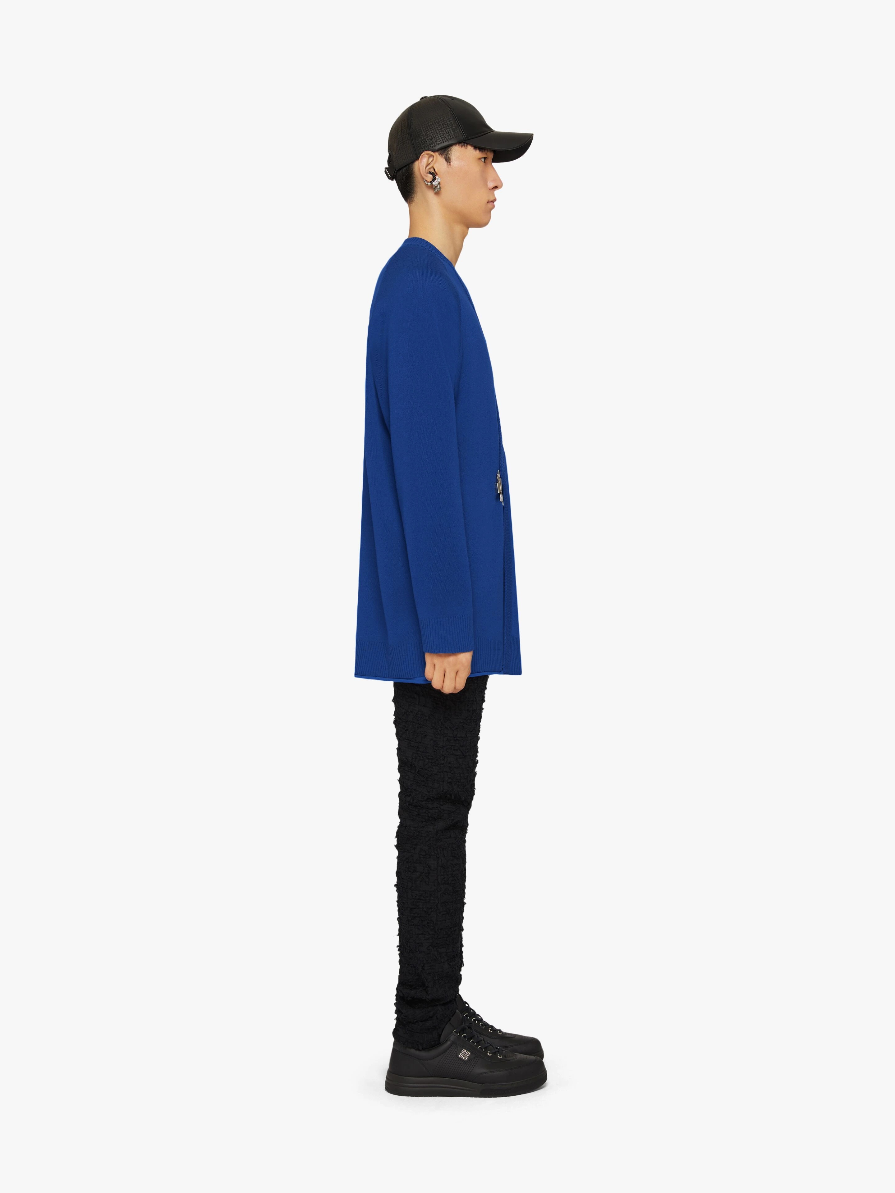 CARDIGAN IN WOOL AND SILK WITH U-LOCK BUCKLE - 3