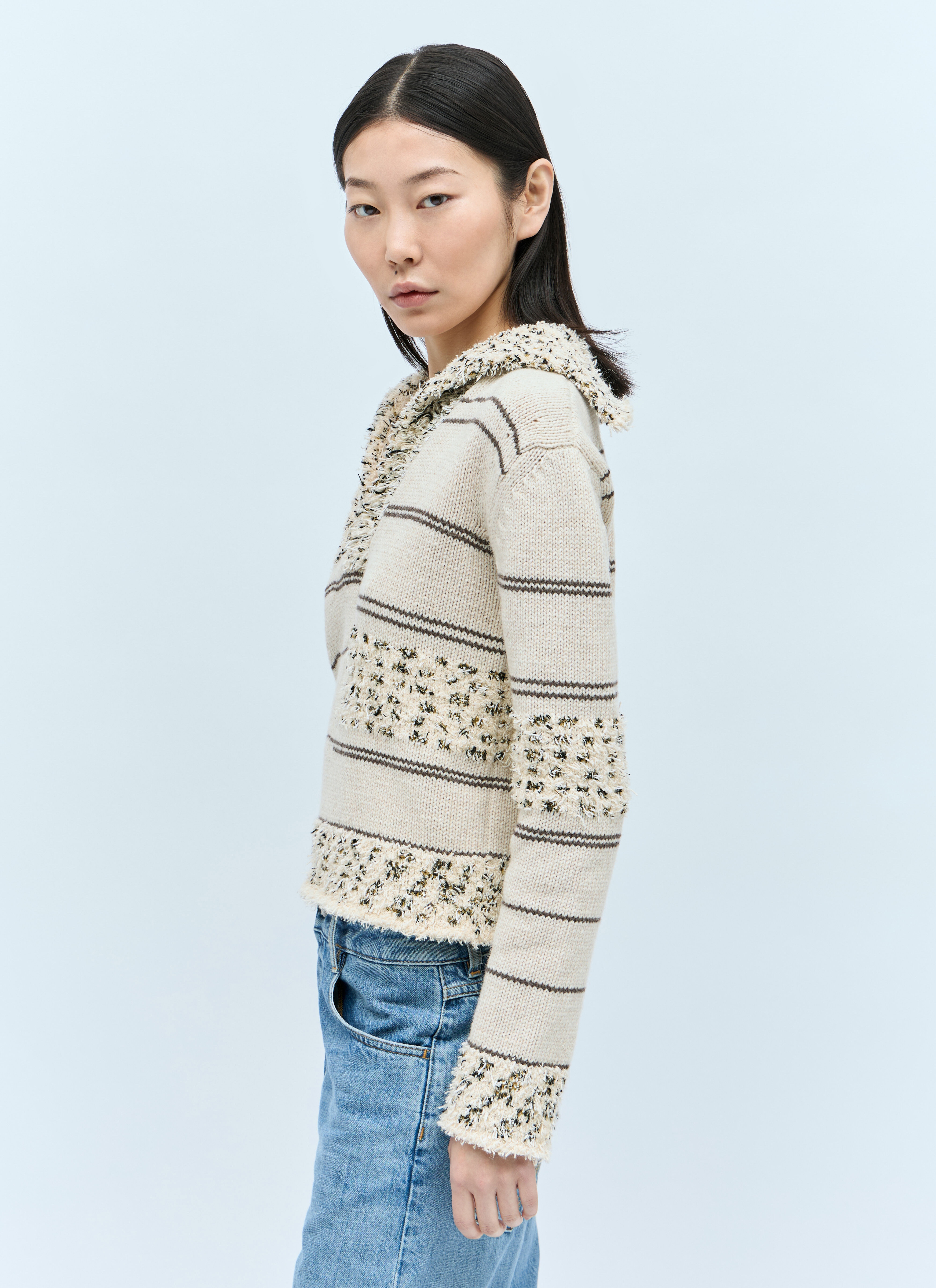 Panelled Textured Sweater - 3