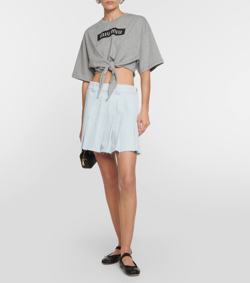 Miu Miu Logo cotton crop top outlook