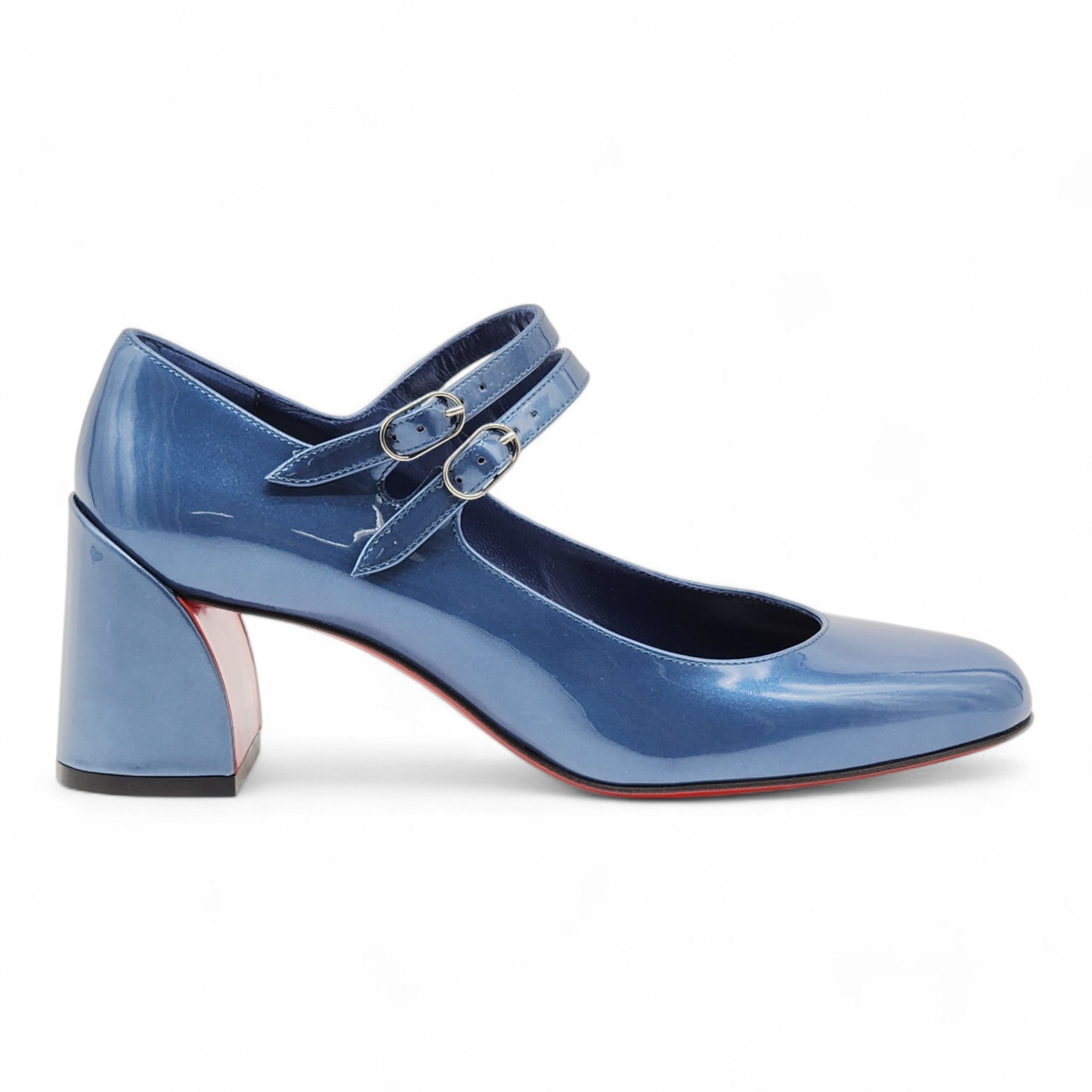 Christian Louboutin Miss Jane Pumps 55mm - Leather - Blue - 37 - 2