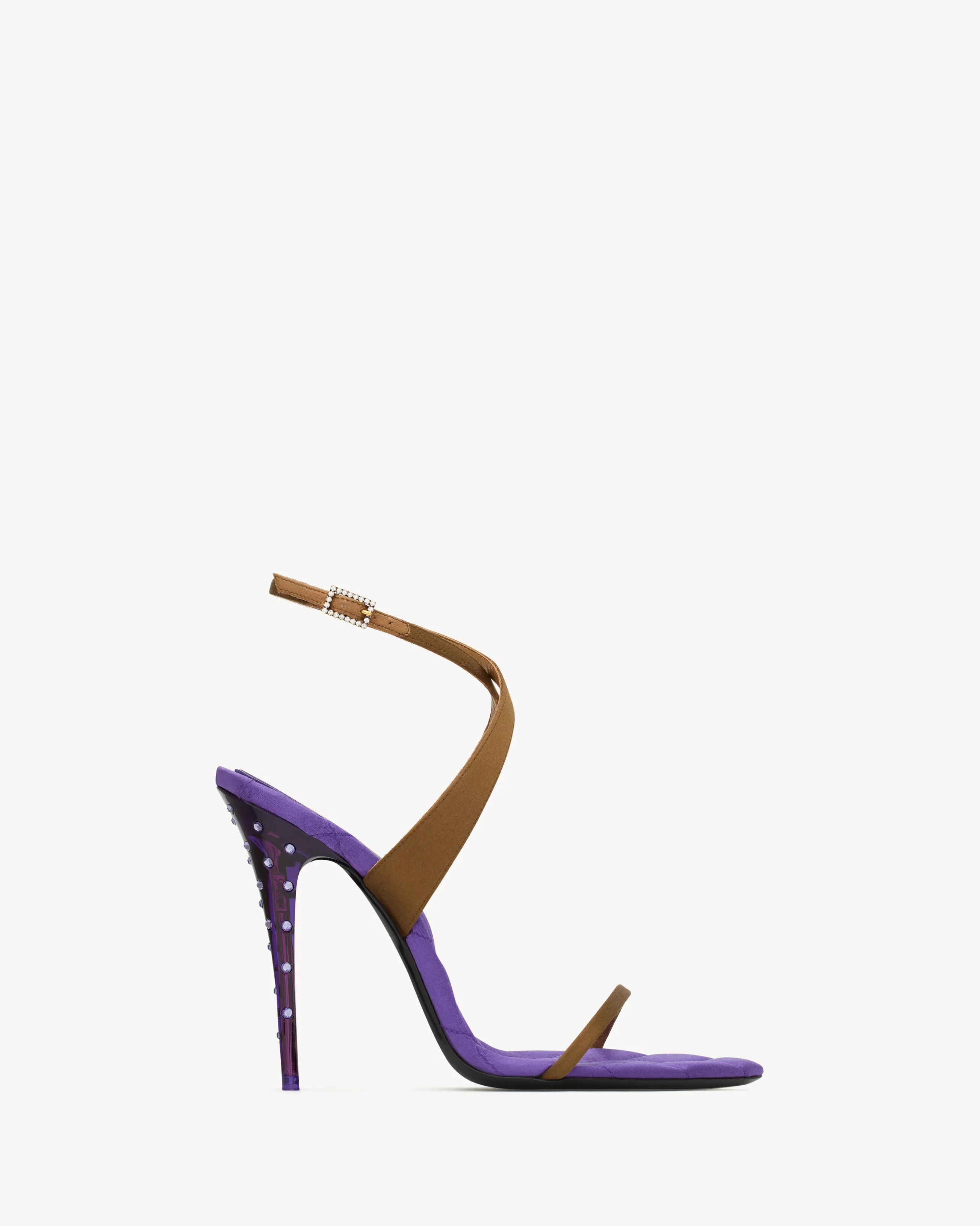 IVRESSE SANDALS IN SATIN CREPE AND CRYSTALS - 1