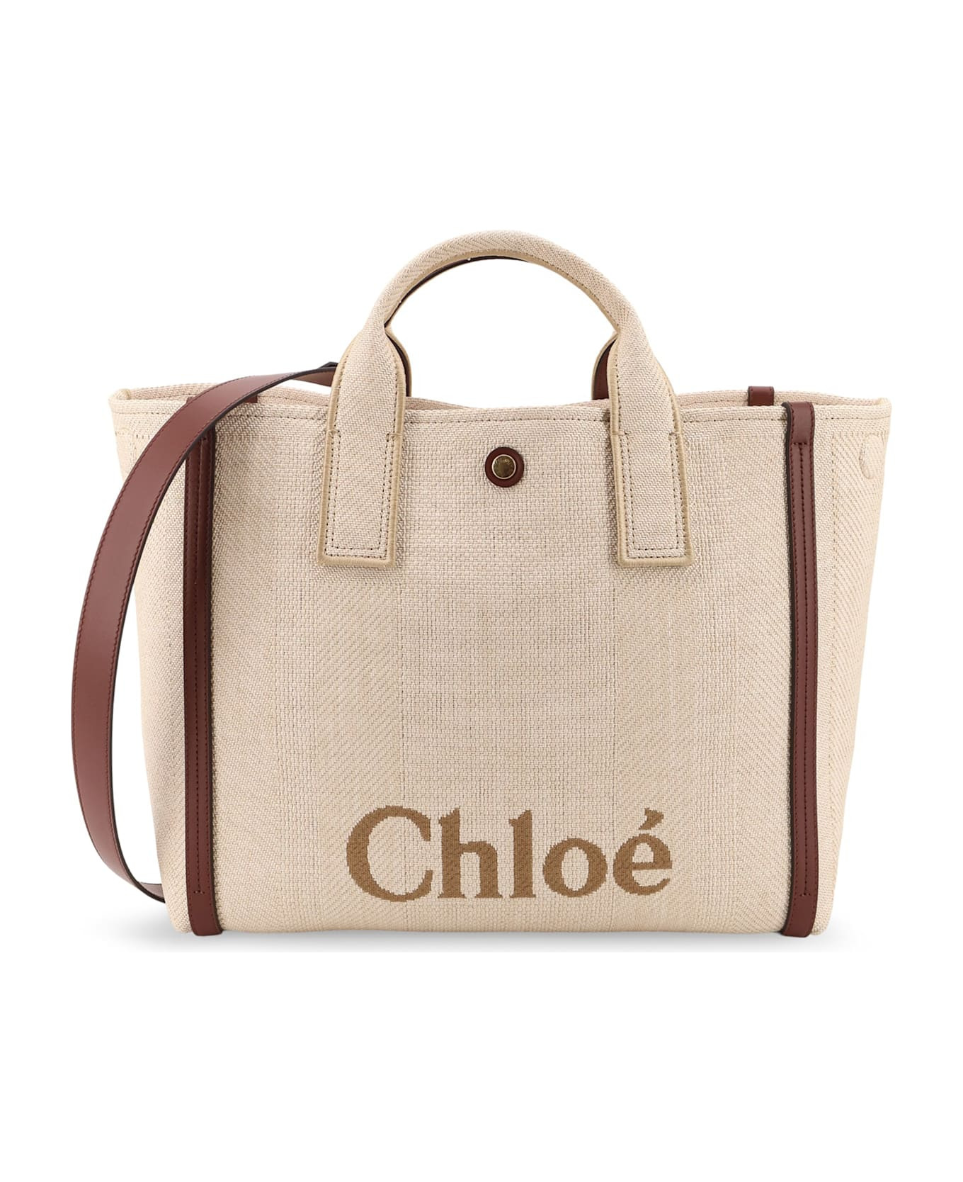 Chloè Carry Canvas Shoulder Bag With Logo Embroidery - 1