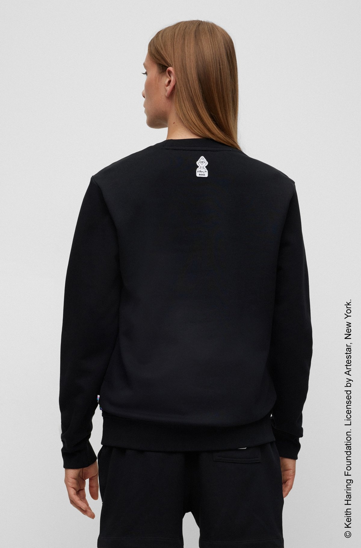 BOSS X KEITH HARING GENDER-NEUTRAL COTTON-BLEND SWEATSHIRT WITH SPECIAL ARTWORK - 4