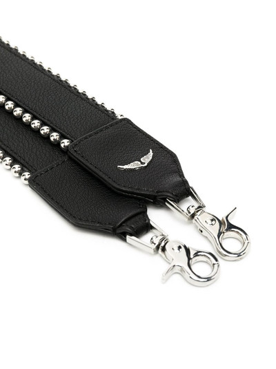 Zadig & Voltaire grained leather stud piping bag strap outlook