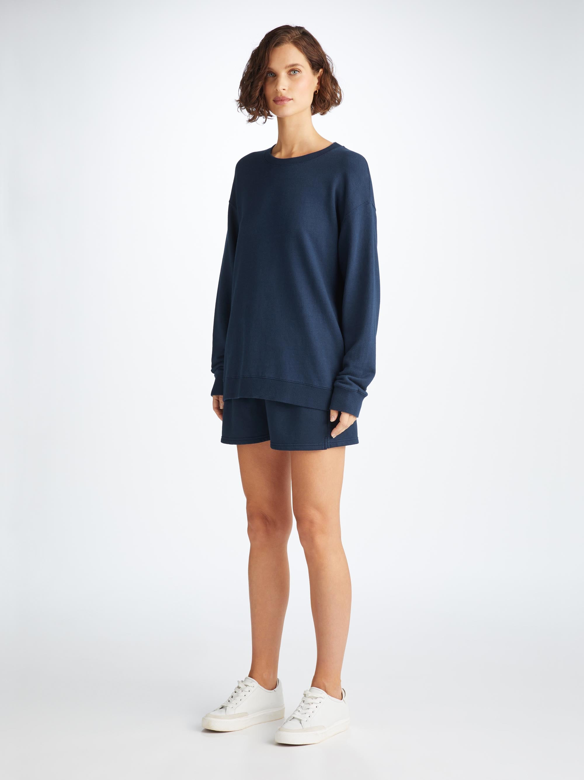 Women's Sweat Shorts Quinn Cotton Modal Navy - 3