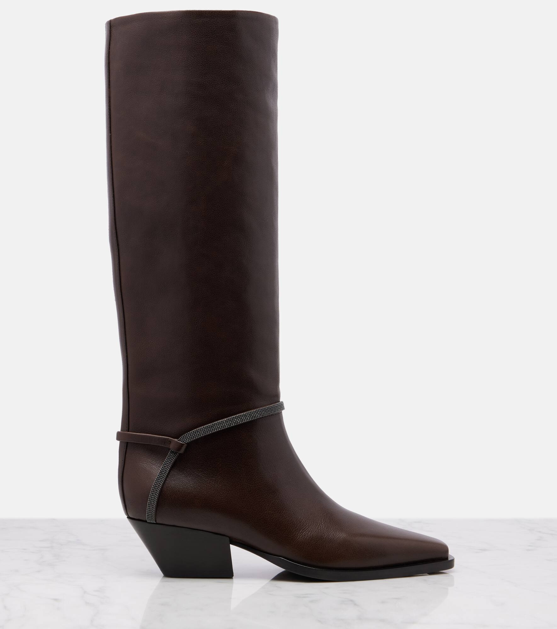 Monili leather knee-high boots - 4