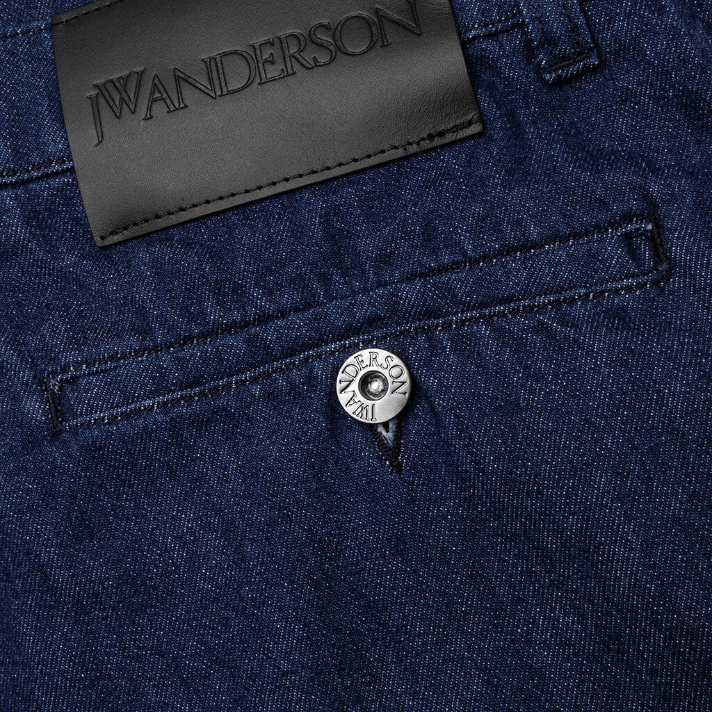 LOGO GRID TURN UP WORKWEAR JEANS - INDIGO - 5