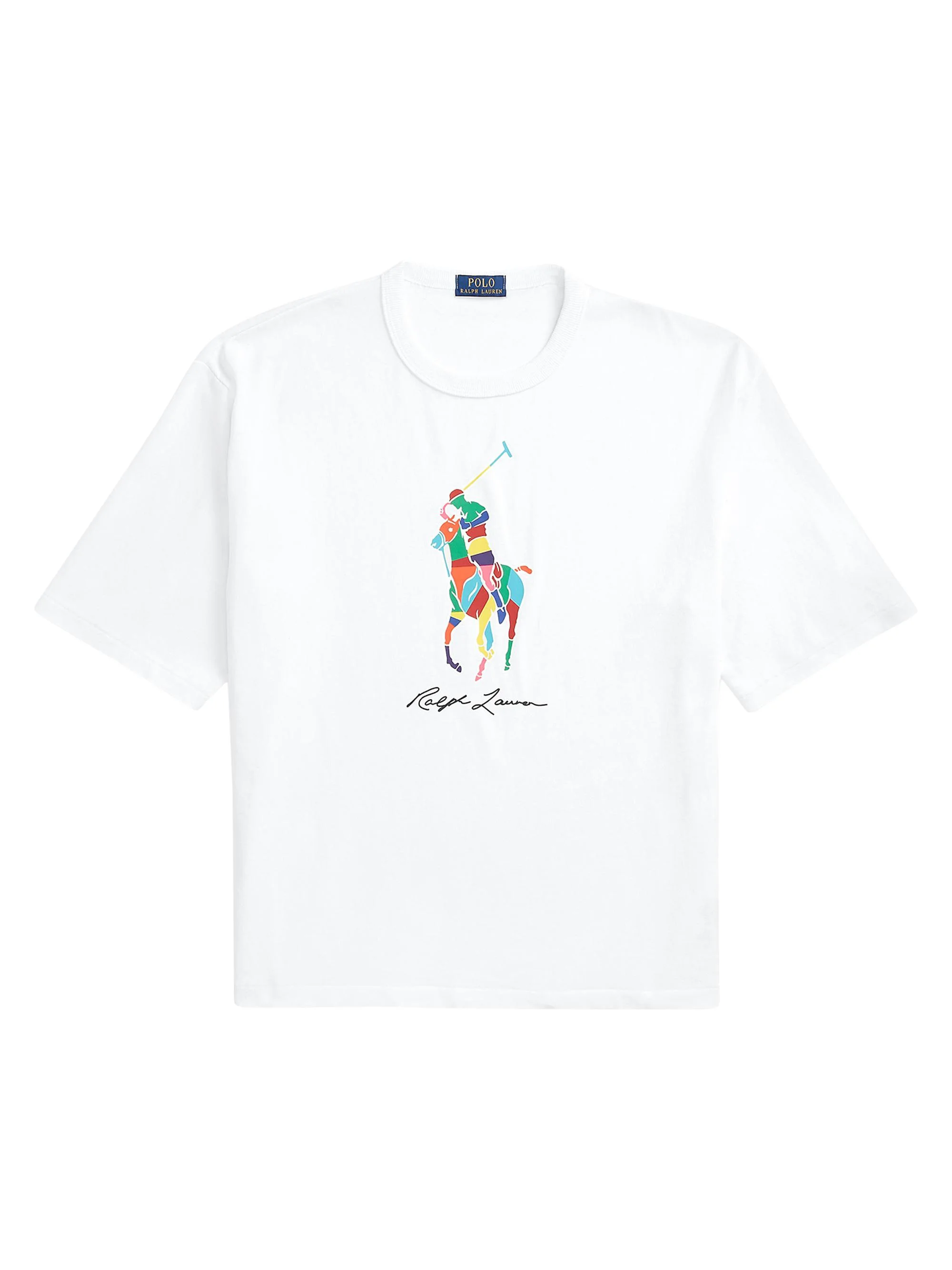 Men's Colorblocked Big Pony Logo T-Shirt - White - 1