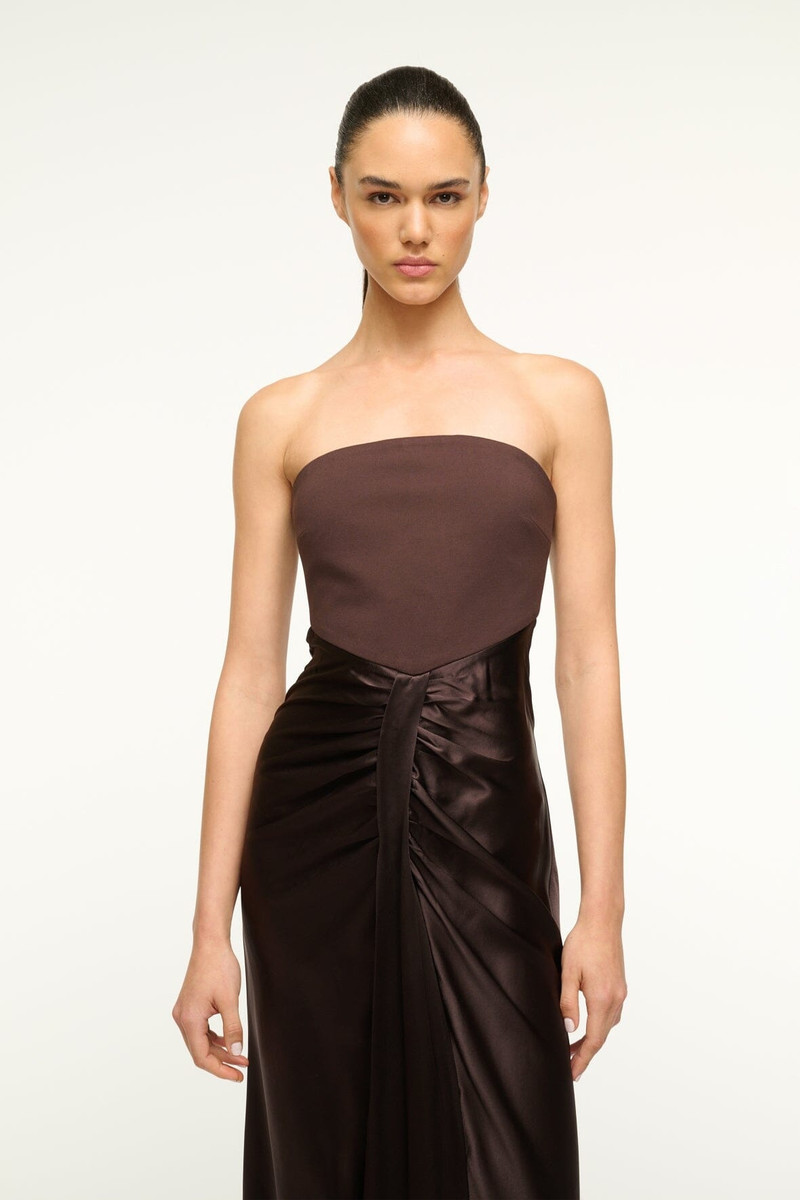 STAUD WAYFARING DRESS DARK CHOCOLATE 3